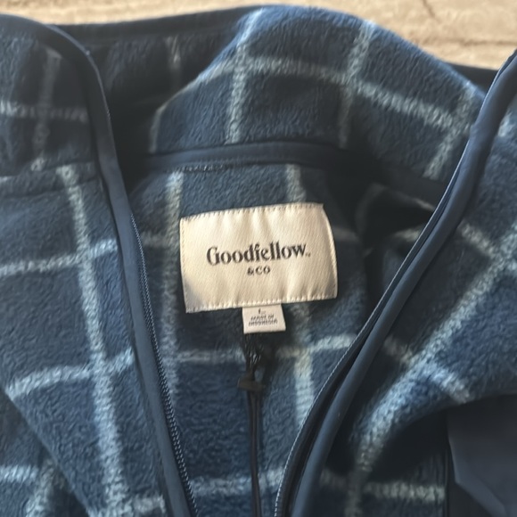 NEW! Goodfellow & Co Men’s Flannel 1/4 zip Pullover w Side Pockets. Very Warm. - Picture 2 of 7
